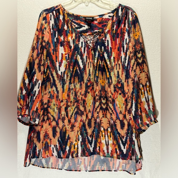 A.N.A Women’s XL Multicolor Long Sleeve Blouse - Picture 2 of 10